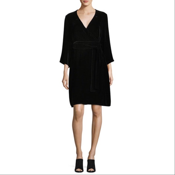 eileen fisher velvet wrap dress